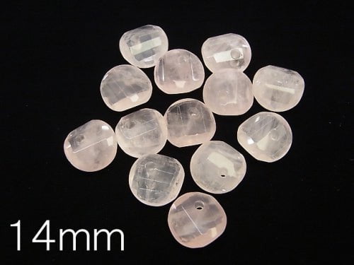 [Video] Rose Quartz AAA- Twist xMultiple Facets Faceted Coin  [14mm][16mm][18mm] 5pcs $7.79