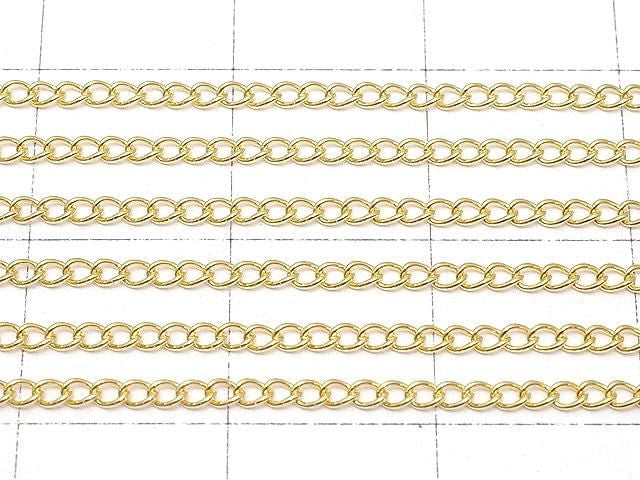 14KGF Flat Curb Chain 1.5mm [40cm][45cm] Necklace 1pc