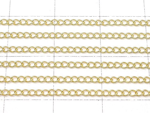 14KGF Flat Curb Chain 1.5mm [40cm][45cm] Necklace 1pc