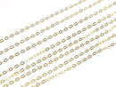 14KGF Flat Cable Chain NO.2 1.3mm [40cm][45cm] Necklace 1pc