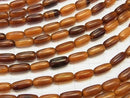 Buffalo Horn Rice 12x6x6mm Brown 1strand beads (aprx.15inch/38cm)