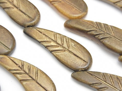 Bone & Horn Beads, Leaf Natural Beads