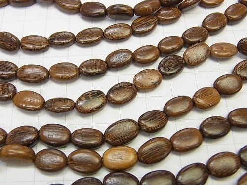 1strand $3.79! Wood Beads  Oval 10x8x4mm 1strand beads (aprx.15inch/38cm)