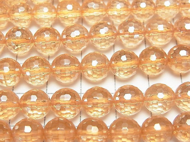 [Video] Golden Aura Crystal Quartz  128Faceted Round 8mm half or 1strand beads (aprx.15inch/38cm)