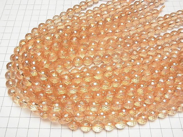 [Video] Golden Aura Crystal Quartz  128Faceted Round 10mm half or 1strand beads (aprx.15inch/38cm)