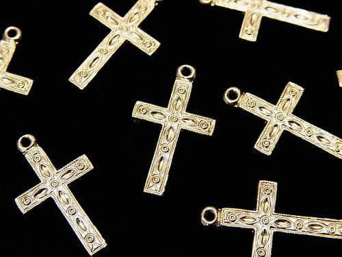 14KGF Charm 17.5x10mm Cross 1pc