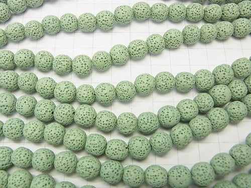 1strand $3.79! Light Green Color Lava Round 6, 8, 10, 12 mm 1strand beads (aprx.15inch / 36 cm)