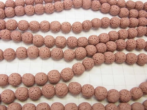 1strand $3.79!! Pink color Lava Round 6, 8, 10, 12 mm 1strand beads (aprx.15 inch / 36 cm)