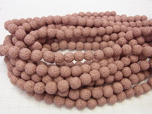 1strand $3.79!! Pink color Lava Round 6, 8, 10, 12 mm 1strand beads (aprx.15 inch / 36 cm)