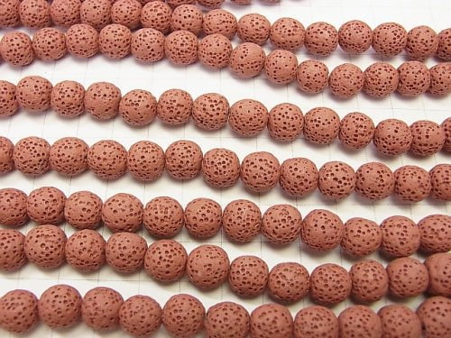 1strand $3.79! Red color Lava Round 6, 8, 10, 12 mm 1strand beads (aprx.15inch / 36 cm)