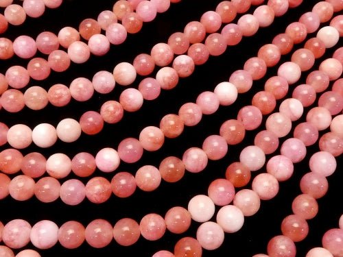 1strand $3.79! Pink & White Jade Round 6mm 1strand beads (aprx.15inch / 37cm)