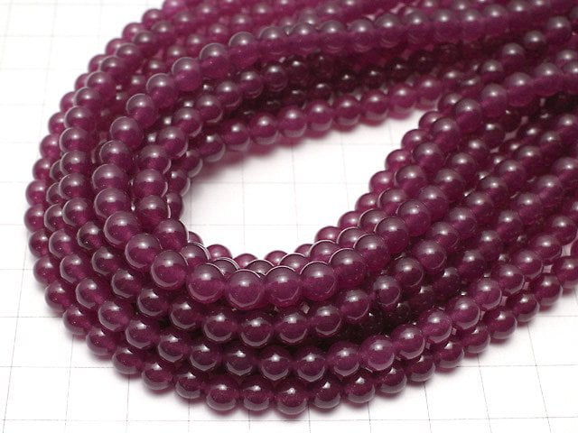 1strand $3.79! Red Purple Color Jade Round 6mm 1strand beads (aprx.15inch / 37cm)