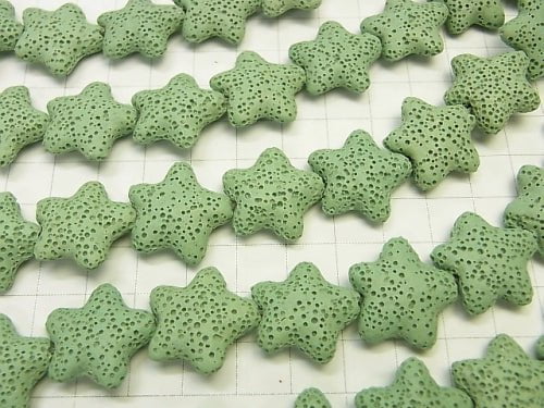 1strand $4.79! Light Green Color Lava Star 20x20x7mm 1strand beads (aprx.13inch / 32cm)
