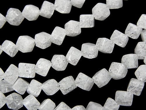 Cracked Crystal, Cube Gemstone Beads