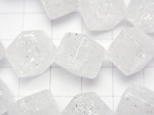 Cracked Crystal Die 16 x 16 x 16 half or 1 strand beads (aprx.15 inch / 36 cm)