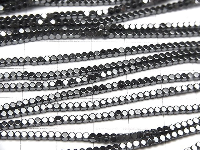 [Video] Hematite  Cube Shape 2x2mm x2mm  1strand beads (aprx.15inch/38cm)