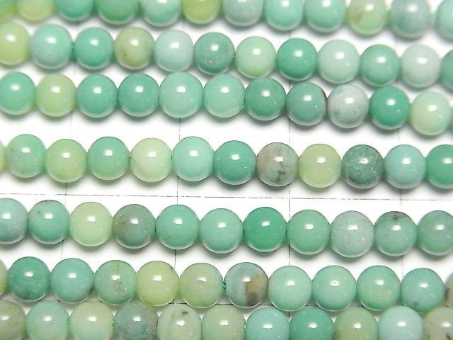 [Video]Natural color green Chalcedony Round 4mm 1strand beads (aprx.15inch/38cm)