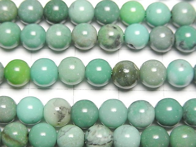 [Video] Natural color green Chalcedony Round 6mm half or 1strand beads (aprx.15inch/38cm)