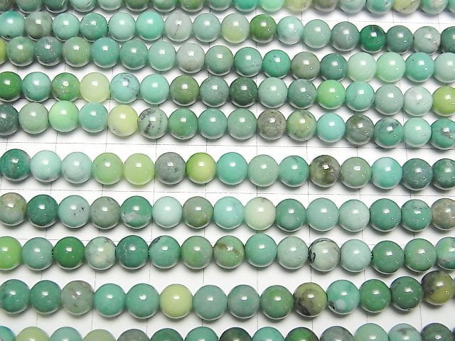 [Video] Natural color green Chalcedony Round 6mm half or 1strand beads (aprx.15inch/38cm)