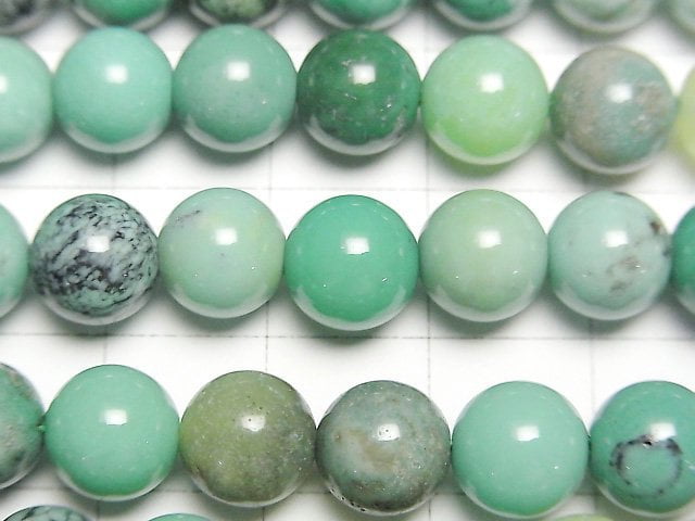 [Video] Natural color green Chalcedony Round 8mm half or 1strand beads (aprx.15inch/38cm)