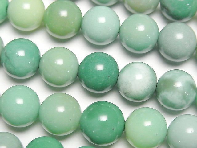 [Video]Natural color green Chalcedony Round 10mm half or 1strand beads (aprx.15inch/36cm)