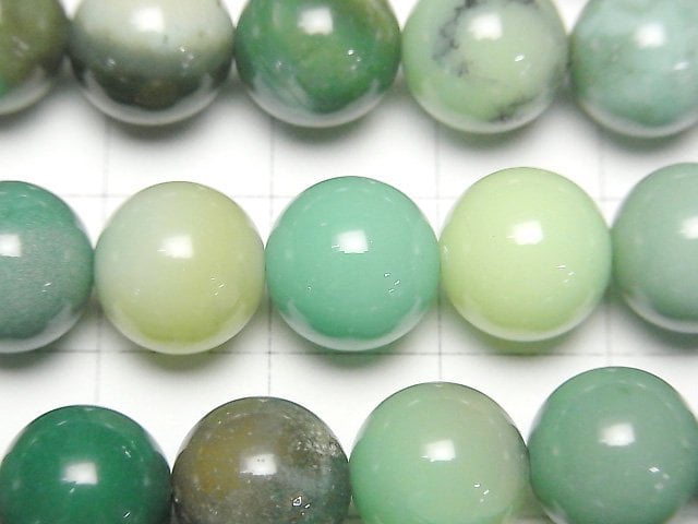 [Video]Natural color green Chalcedony Round 10mm half or 1strand beads (aprx.15inch/36cm)