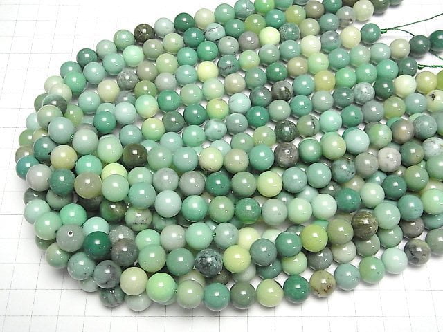 [Video]Natural color green Chalcedony Round 10mm half or 1strand beads (aprx.15inch/36cm)