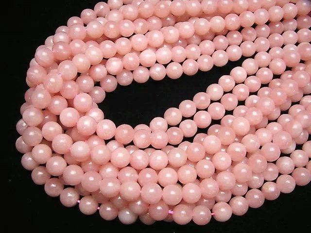 Pink Soap Stone AAA- Round 8mm half or 1strand beads (aprx.15inch/38cm)