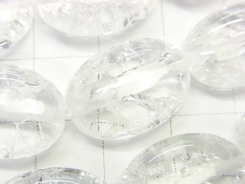 Cracked Crystal  Oval 18x13x8mm half or 1strand beads (aprx.15inch/38cm)