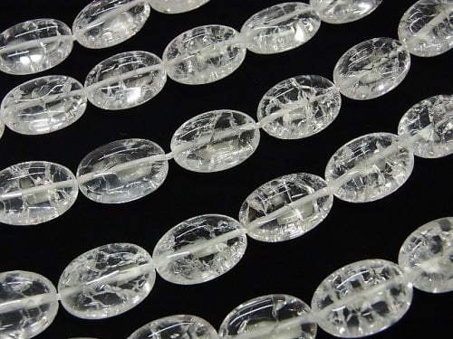 Cracked Crystal  Oval 18x13x8mm half or 1strand beads (aprx.15inch/38cm)