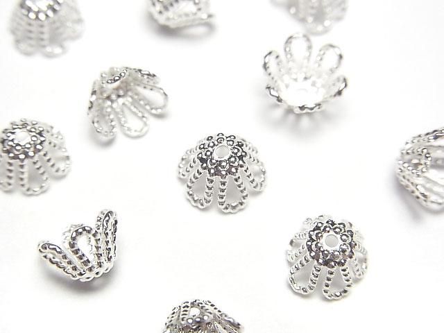 Metal parts bead cap 7x7x3.5mm silver color 10pcs