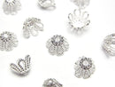 Metal parts bead cap 7x7x3.5mm silver color 10pcs