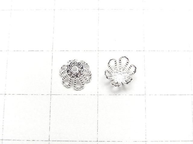 Metal parts bead cap 7x7x3.5mm silver color 10pcs