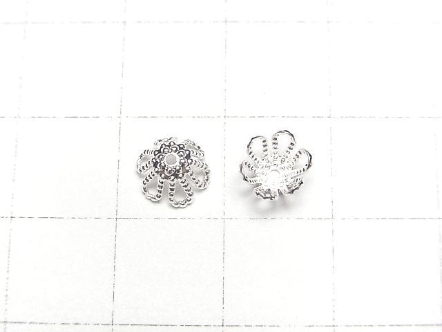 Metal Parts Bead cap 7 x 7 x 3.5 mm silver color 10 pcs $1.79!