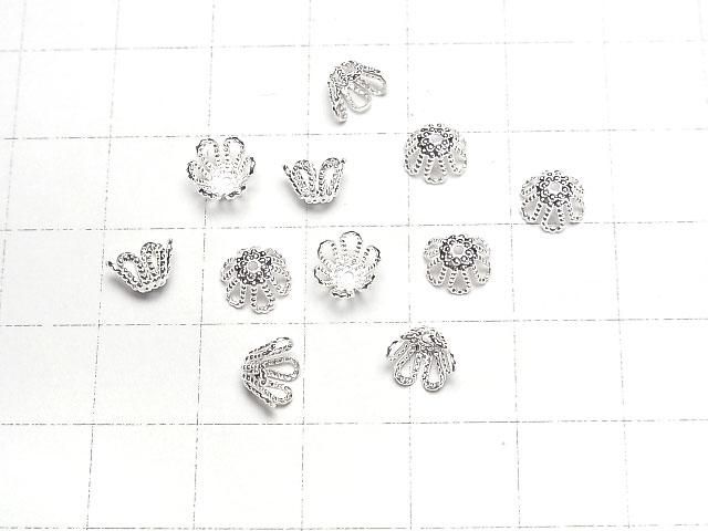 Metal parts bead cap 7x7x3.5mm silver color 10pcs
