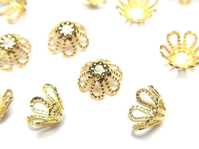 Metal parts bead cap 7x7x3.5mm gold color 10pcs