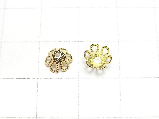 Metal Parts Bead cap 7 x 7 x 3.5 mm gold color 10 pcs $1.79!