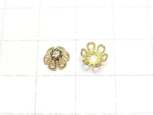 Metal parts bead cap 7x7x3.5mm gold color 10pcs