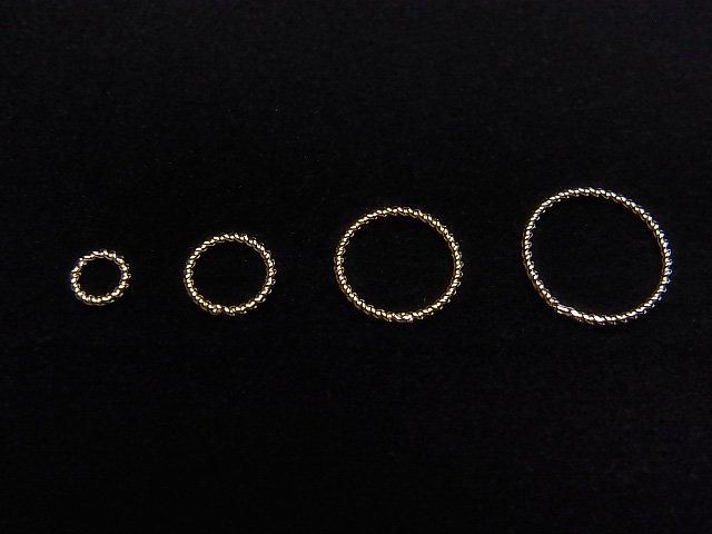14KGF Twist Hoop Rings [4mm][6mm][8mm][10mm] 5pcs