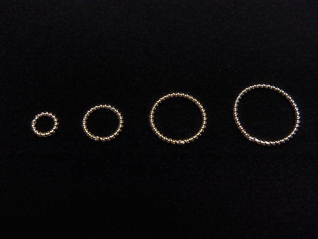 14KGF Twist Hoop Ring [4mm][6mm][8mm][10mm] 5pcs