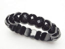 [Video] Onyx AAA 2 hole Faceted Oval 14x9x8mm Bracelet