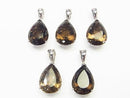 High Quality Smoky Quartz AAA Pear shape Faceted  [17x12][21x15] Pendant  Silver925