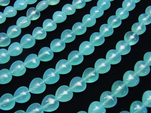 Sea Blue Chalcedony AAA Heart 8 x 8 x 5 mm 1/4 or 1strand beads (aprx.15 inch / 38 cm)