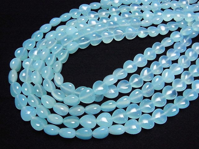 Sea Blue Chalcedony AAA Heart 10 x 10 x 6 mm 1/4 or 1strand beads (aprx.15 inch / 38 cm)