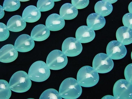 Sea Blue Chalcedony AAA Heart 12 x 12 x 7 mm 1/4 or 1strand beads (aprx.15 inch / 38 cm)