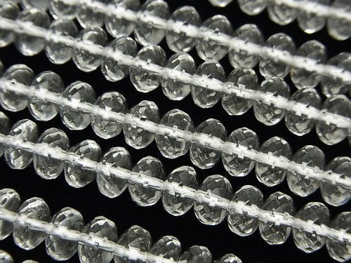 Crystal Quartz, Roundel Gemstone Beads