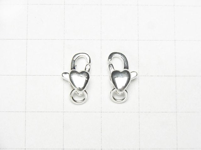 Silver925 Oval Lobster (with Jump Ring) 12x7x4mm Heart 1pc