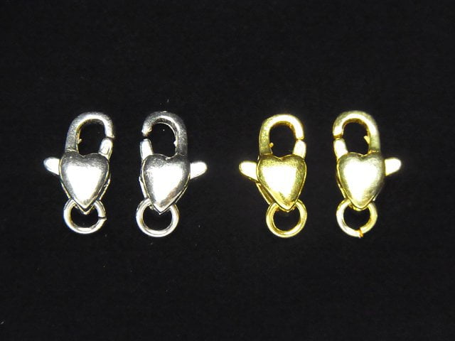 Silver925 Oval Lobster (with Jump Ring) 12x7x4mm Heart 1pc