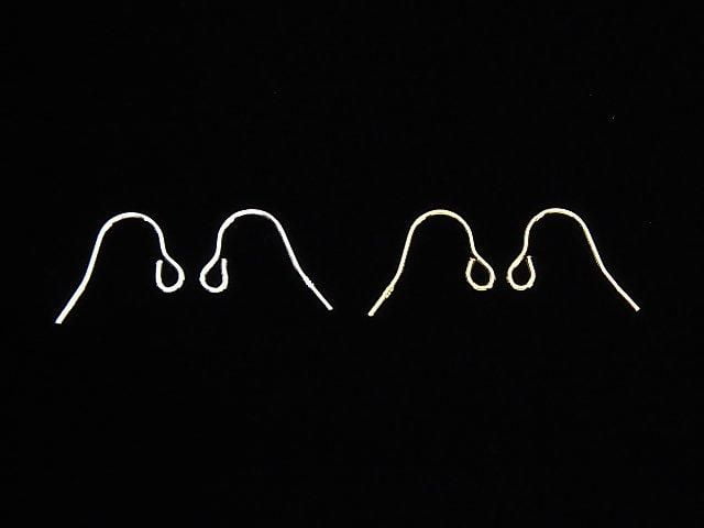 Silver925 Earwire 10x15mm [Sterling Silver Finish][Rhodium Plated][18KGP] 2pairs