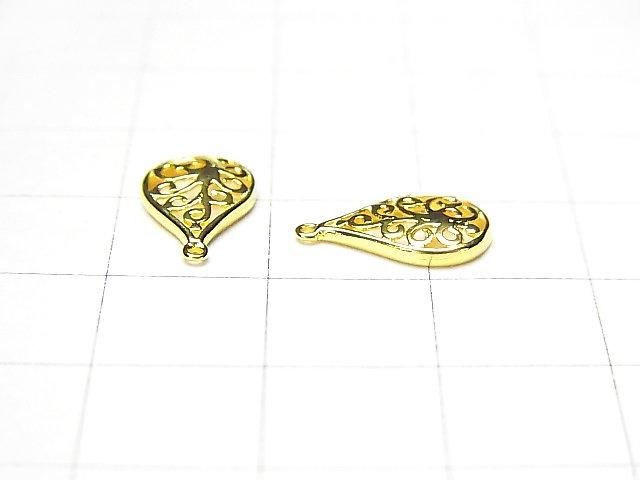 Silver 925 Teardrop Charm 13x8mm [Pure Silver Finish][Rhodium Plated][18KGP] 2pcs